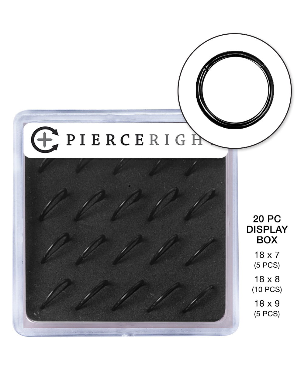 Black Hinged Segment Ring - Pierceright